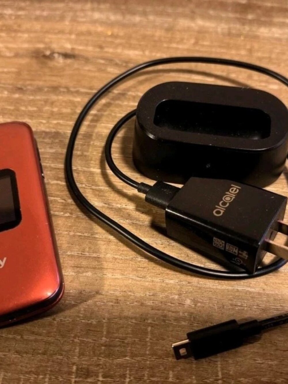 Lively Jitterbug Flip2 Red Senior Cell Phone w/ Charger Dock Alcatel